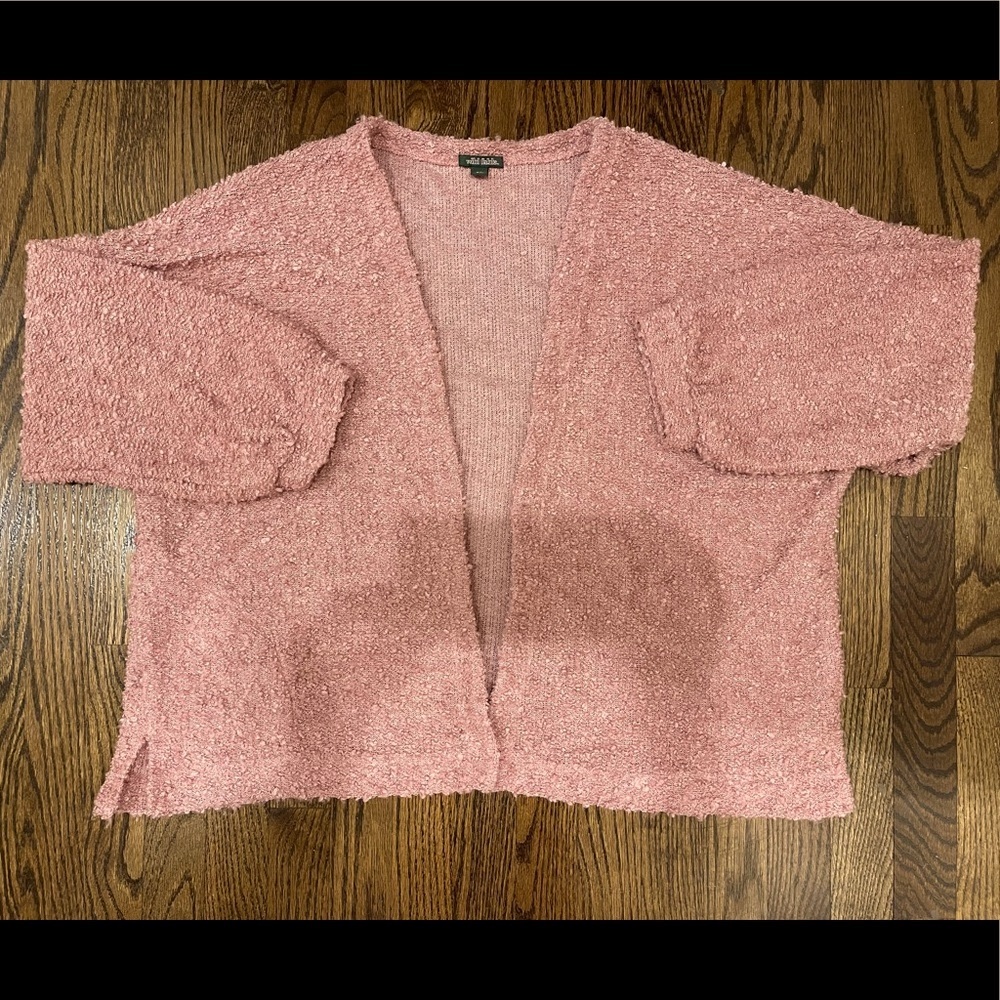 EUC boucle dusty rose Wild Fable super cute nubby cardigan